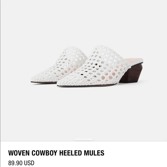 Zara | Shoes | Zara Woven Cowboy Heel 